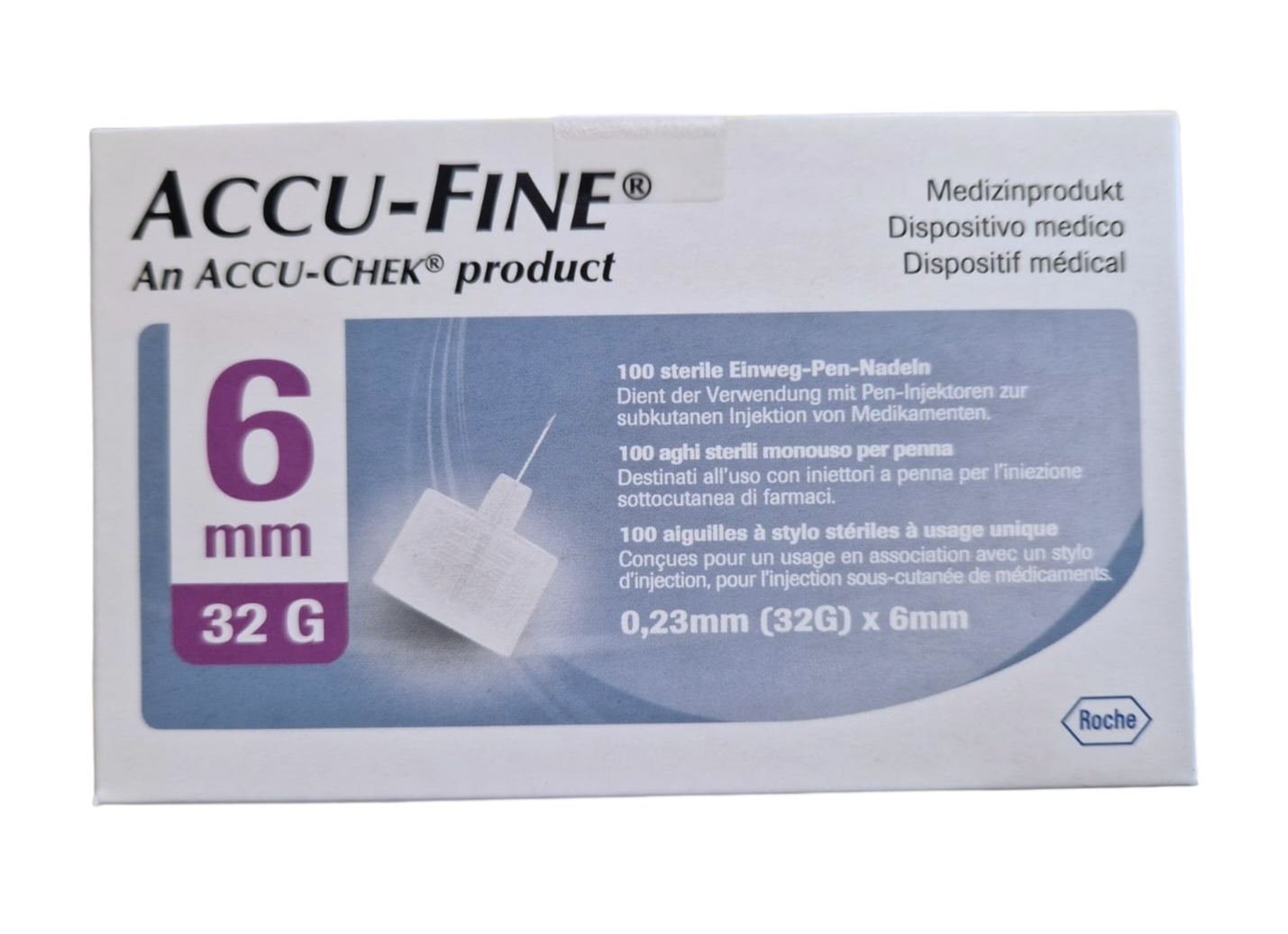 Roche accu-fine ago penna per insulina gauge32x6mm 100pezzi