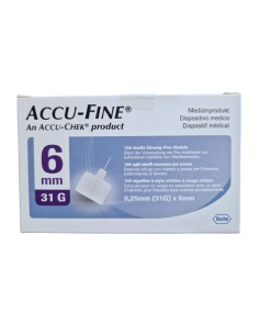 Accu-fine ago penna per insulina gauge 31x6mm 100pezzi