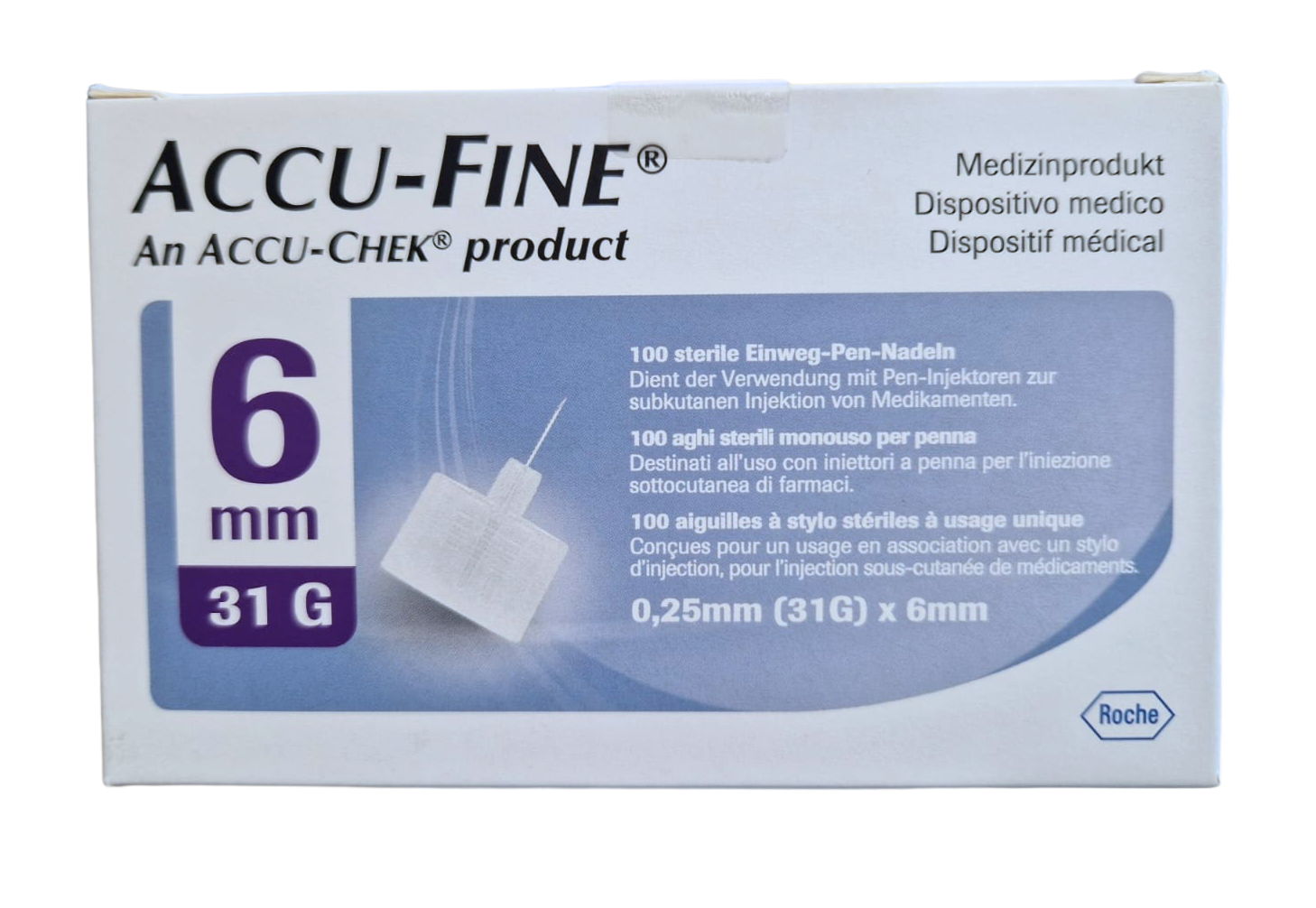 Roche accu-fine ago penna per insulina gauge31x6mm 100 pezzi