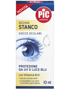 Pic gocce oculari occhio stanc