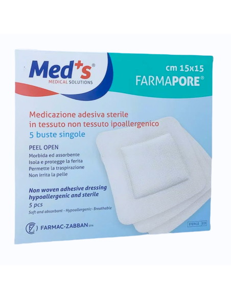 Meds medicazione adesiva sterile 15x15cm 5pz