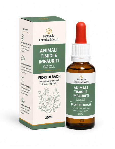 Fiori di Bach Gocce Rimedio Naturale per Cani e Gatti Timorosi 30 ml