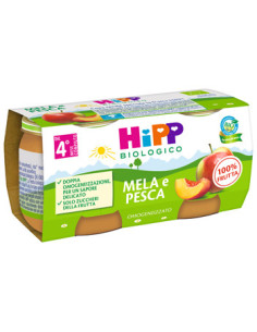 Hipp omog mela/pesca 2x80g