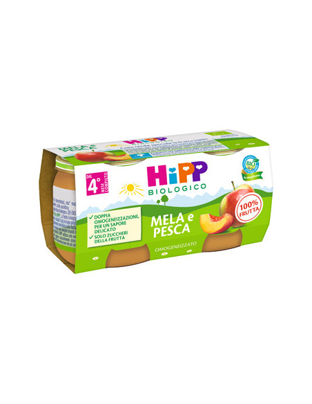 Hipp omog mela/pesca 2x80g