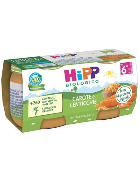 Hipp bio omog carote/lent2x80g