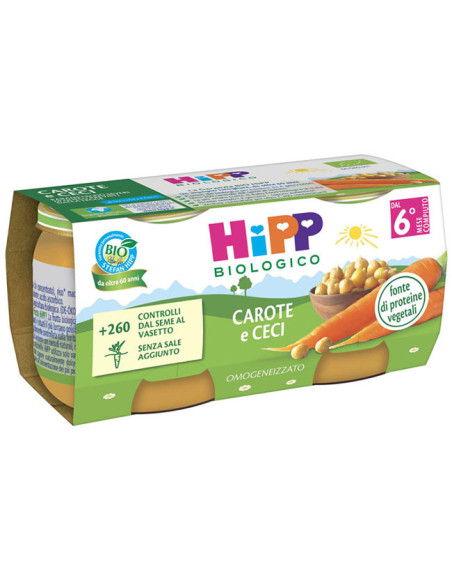 Hipp bio omog carote/ceci2x80g