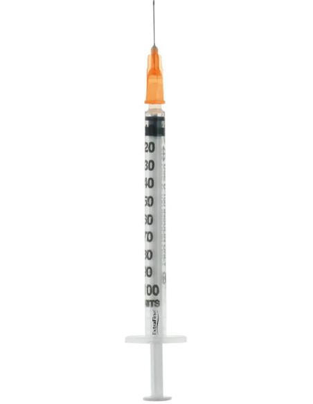 Siringa per insulina extrafine 1ml 100 ui ago removibile 25 gauge 0,5x16 mm 1 pezzo