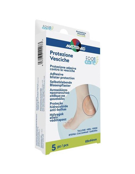 Master-aid foot care vesciche protezione tallone 69x44 mm 5 pezzi