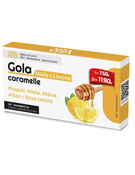 Sanavita gola lim/miele 24 compresse