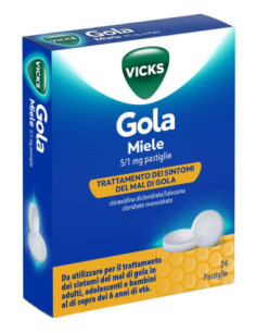 Vicks gola 24 pastiglie 5 1mg miele | Clubfarma