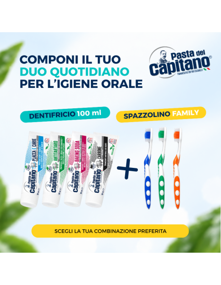 Pasta del Capitano Kit Dentifricio 100 ml + Spazzolino Family a Scelta