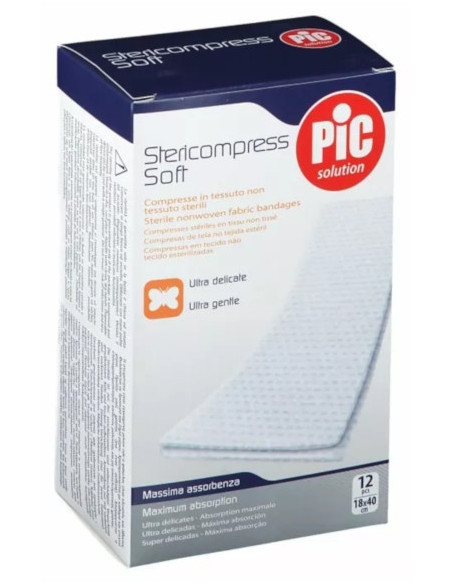 PIC garze sterili Stericompress soft in cotone 18x40cm 12 pezzi