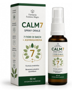 CALM7 Spray Orale 30 ml, Fiori di Bach con Ashwagandha