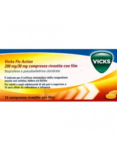 VICKS FLU ACTION*12CPR200 piu 30MG