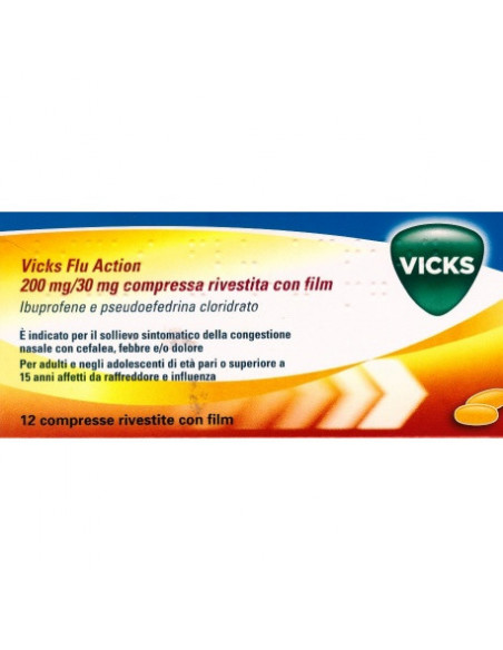 Vicks flu action*12 compresse200 piu 30mg