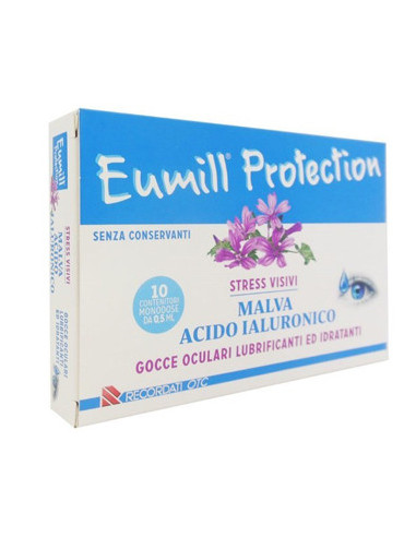 Recordati eumill protection gocce oculari 10flaconi monodose 0,5ml