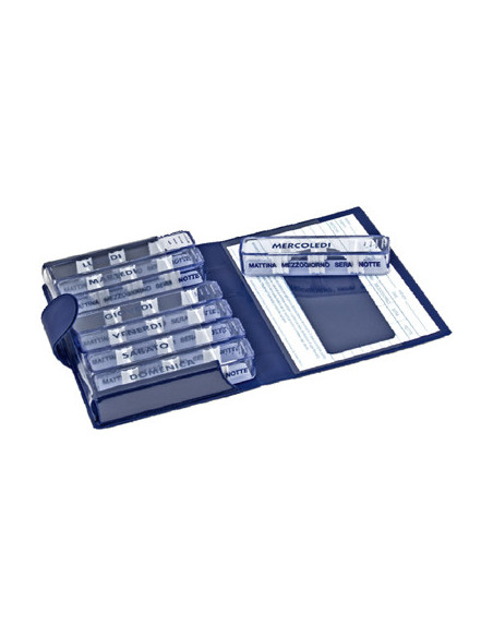 Portapillole sett medidos blu