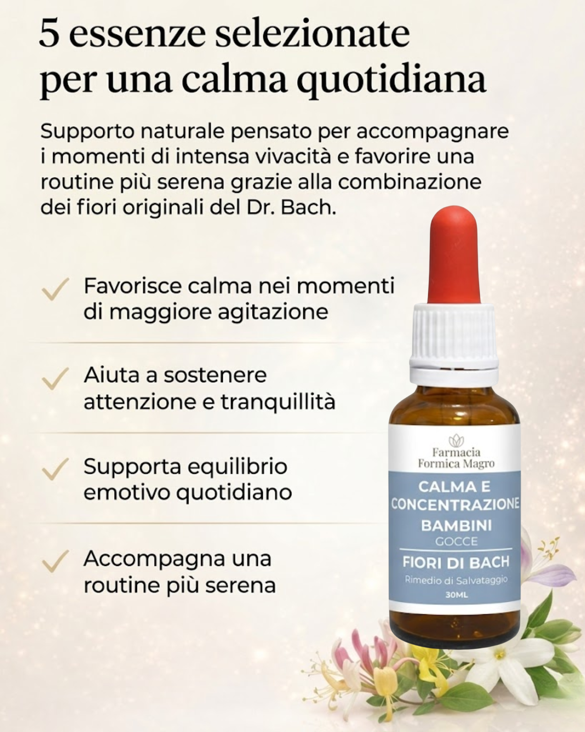Fiori di Bach Gocce Rimedio Naturale per Bambini Iperattivi 30 ml